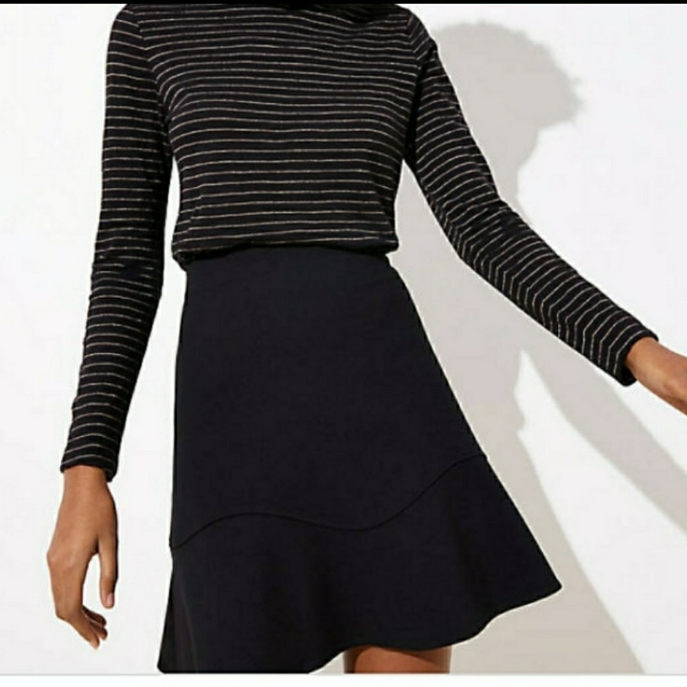 Loft midi length flounce skirt